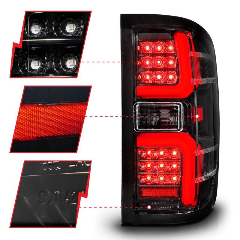 ANZO 15-19 Chevrolet Silverado 2500 HD/3500 HD LED Taillight w/ Sequential Black Housing/Clear Lens - My Store