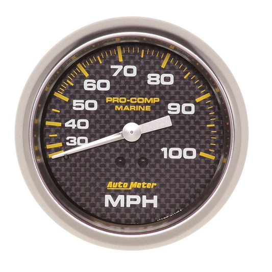Autometer Marine Carbon Fiber 3-3/8in 100 MPH Mechanical Speedometer Gauge - My Store