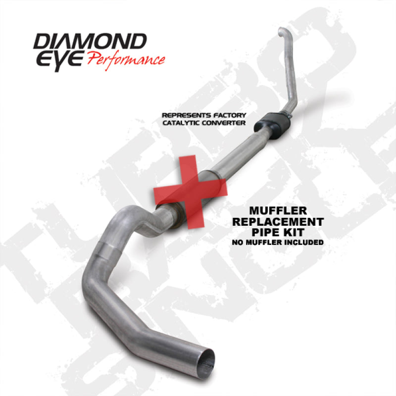 Diamond Eye KIT 5in TB MFLR RPLCMENT PIPE SGL ALUM 94-97 5 7 3L F250/F350 PWRSTROKE NFS W CARB STDS - Mammoth Racing -