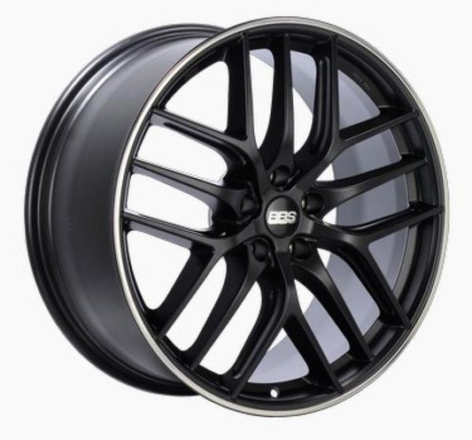 BBS CC-R 19x9.5 5x120 ET40 Satin Graphite Diamond Cut Polished Rim Protector Wheel -82mm PFS Req. - Mammoth Racing -