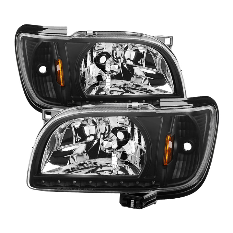 Xtune Toyota Tacoma 01-04 1 Piece w/ Black Trim Crystal Headlights Black HD-ON-TT01-1PC-LED-BK - Mammoth Racing -