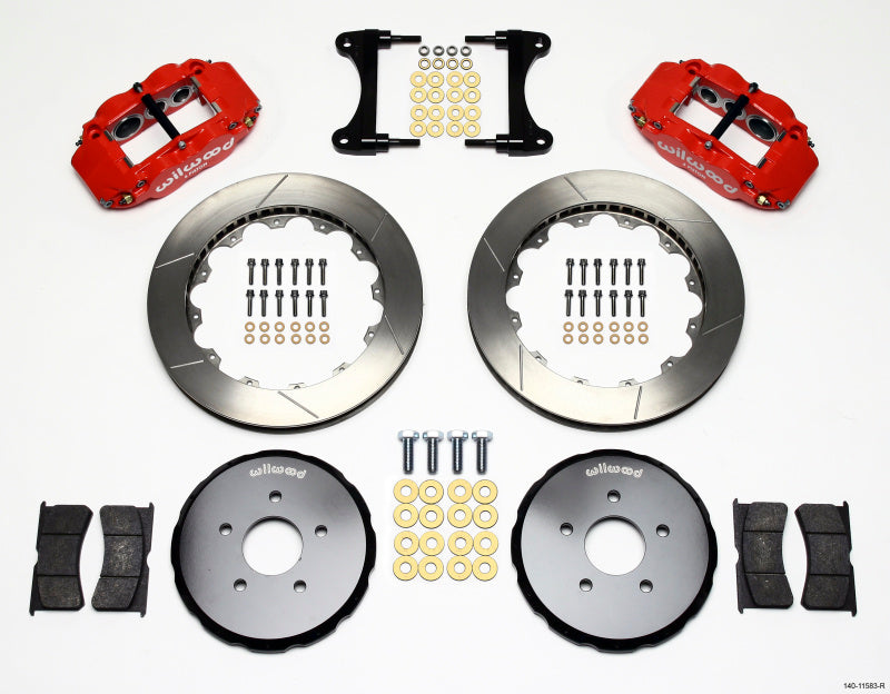 Wilwood Narrow Superlite 6R Front Hat Kit 13.06in Red Nissan 370Z/Fiti G37 - Mammoth Racing -