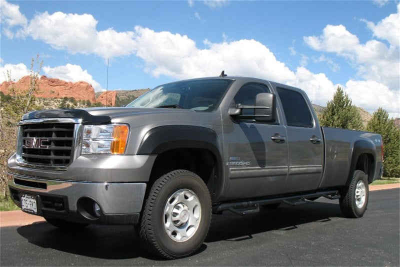 N-Fab Nerf Step 07-10 Chevy-GMC 2500/3500 Crew Cab 8ft Bed - Gloss Black - Bed Access - 3in - Mammoth Racing -