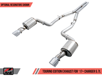 AWE Tuning 2017+ Dodge Charger 5.7L Touring Edition Exhaust - Non-Resonated - Diamond Black Tips - Mammoth Racing -