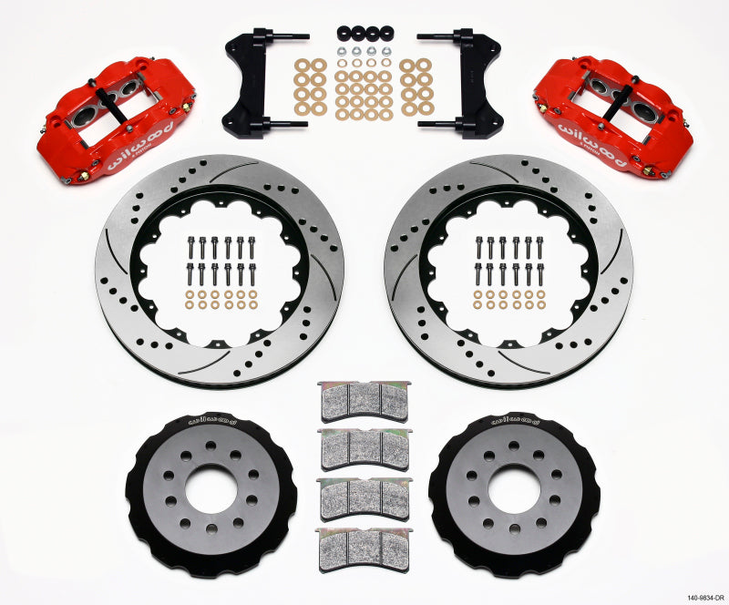 Wilwood Narrow Superlite 6R Front Hat Kit 14.00in Drilled Red 98-02 Camaro/Firebird - My Store