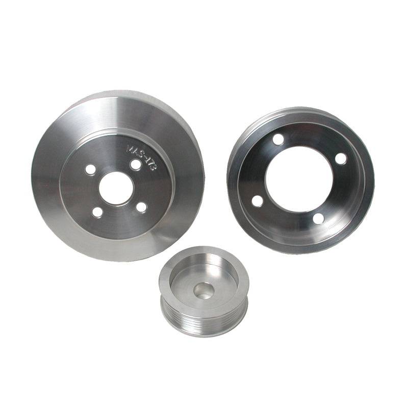 BBK 94-95 Mustang 5.0 Underdrive Pulley Kit - Lightweight CNC Billet Aluminum (3pc) - Mammoth Racing -
