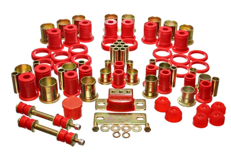 Energy Suspension 74-77 Oldsmobile Cutlass/442/F-85/Europa Red Hyper-flex Master Bushing Set - Mammoth Racing -