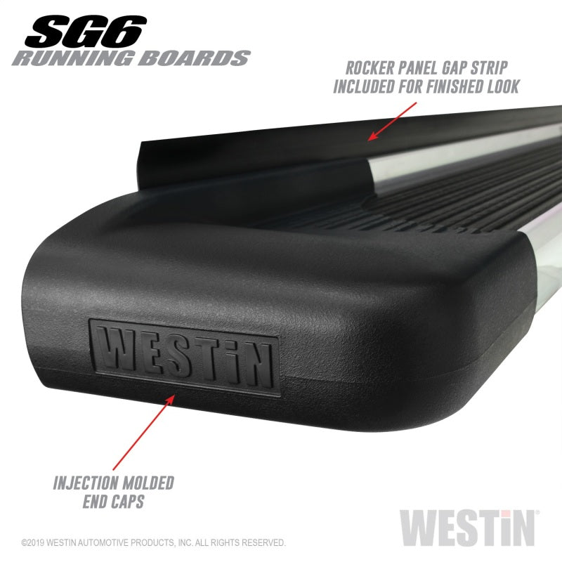Westin SG6 Polished Aluminum Running Boards 74.25 in - Mammoth Racing -