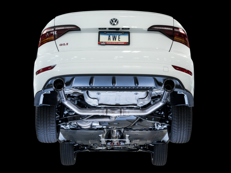 AWE Tuning 18-21 Volkswagen Jetta GLI Mk7 Track Exhaust - Chrome Silver Tips (Fits High-Flow DP) - Mammoth Racing -