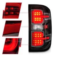 ANZO 15-19 Chevy Silverado 2500HD/3500HD (Halgn Only) LED Tail Lights w/Black Light Bar & Clear Lens - My Store