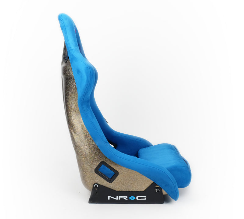 NRG FRP Bucket Seat ULTRA Edition - Large (Blue Alcantara/Gold Glitter Back) - My Store