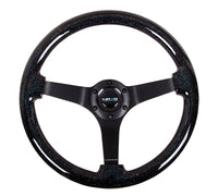 NRG Reinforced Steering Wheel (350mm / 3in Deep) Classic Blk Sparkle Wood Grain w/Blk 3-Spoke Center - My Store
