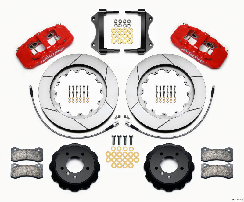 Wilwood Aero6 Front Hat Kit 15.00 Red 2007-2011 BMW E90 Series w/Lines - My Store