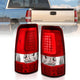 ANZO 2003-2006 Chevy Silverado 1500 LED Taillights Plank Style Chrome With Red/Clear Lens - Mammoth Racing -
