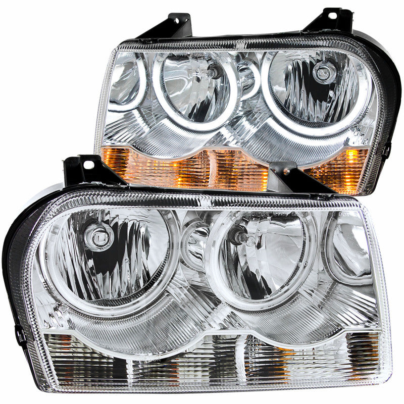 ANZO 2005-2010 Chrysler 300 Crystal Headlights w/ Halo Chrome (CCFL) - Mammoth Racing -