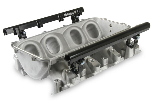 Holley EFI 300-670 Base Manifold & Rails, Ls3 Lo Ram, Single Injector Top Feed- Satin Finish - Mammoth Racing -