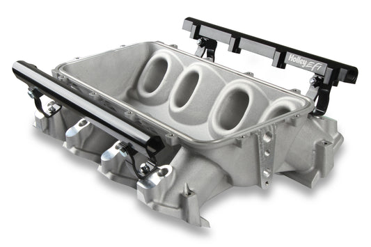 Holley EFI 300-670 Base Manifold & Rails, Ls3 Lo Ram, Single Injector Top Feed- Satin Finish