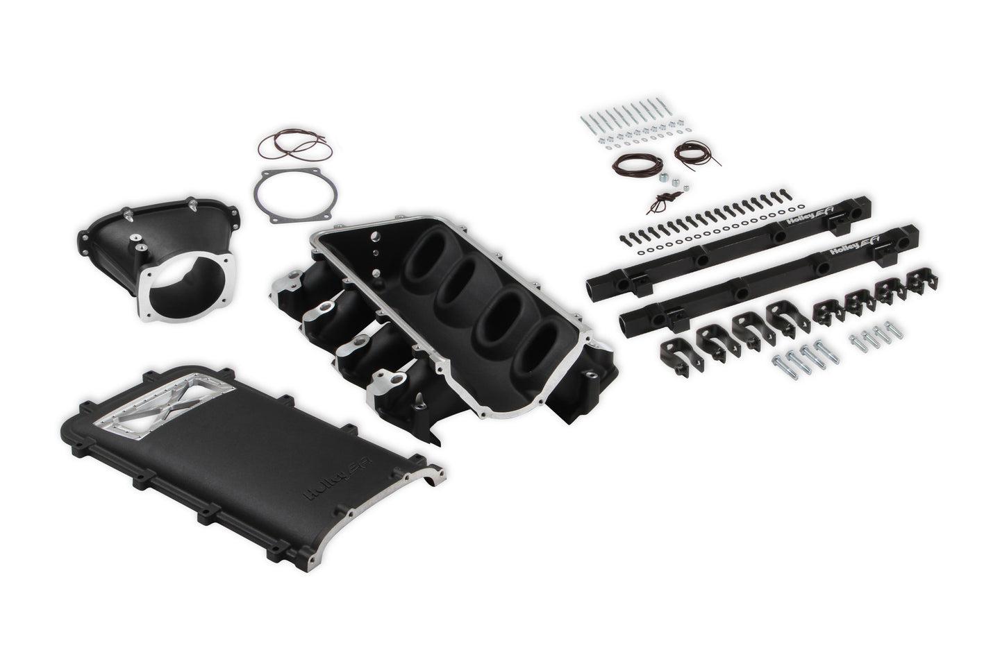 Holley EFI 300-682bk Ls3 Lo-Ram Manifold Kit, Single Injector Front Feed With Burst- Black Finish - Mammoth Racing -