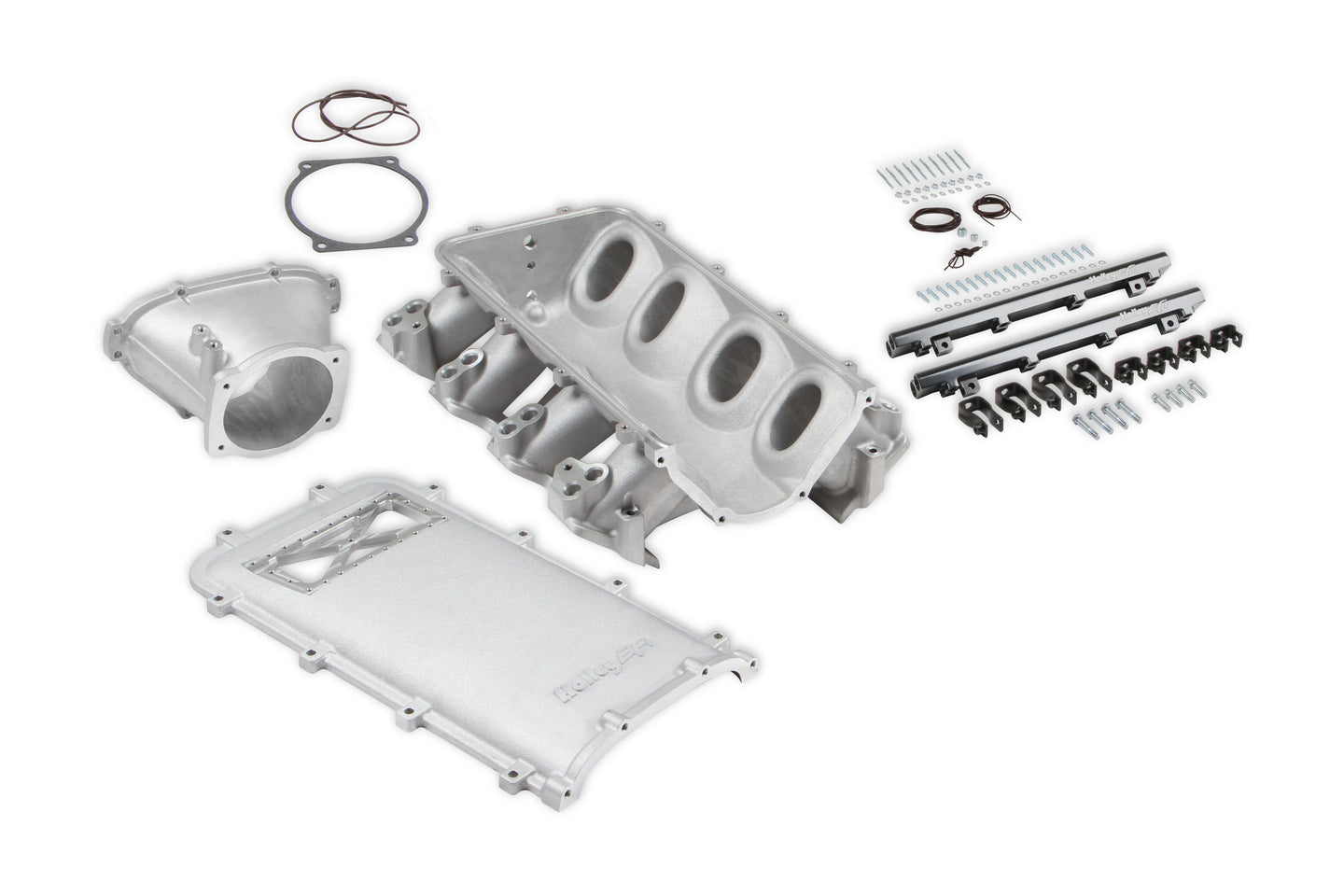 Holley EFI 300-684 Ls3 Lo-Ram Manifold Kit, Dual Injector Front Feed With Burst- Satin Finish - Mammoth Racing -