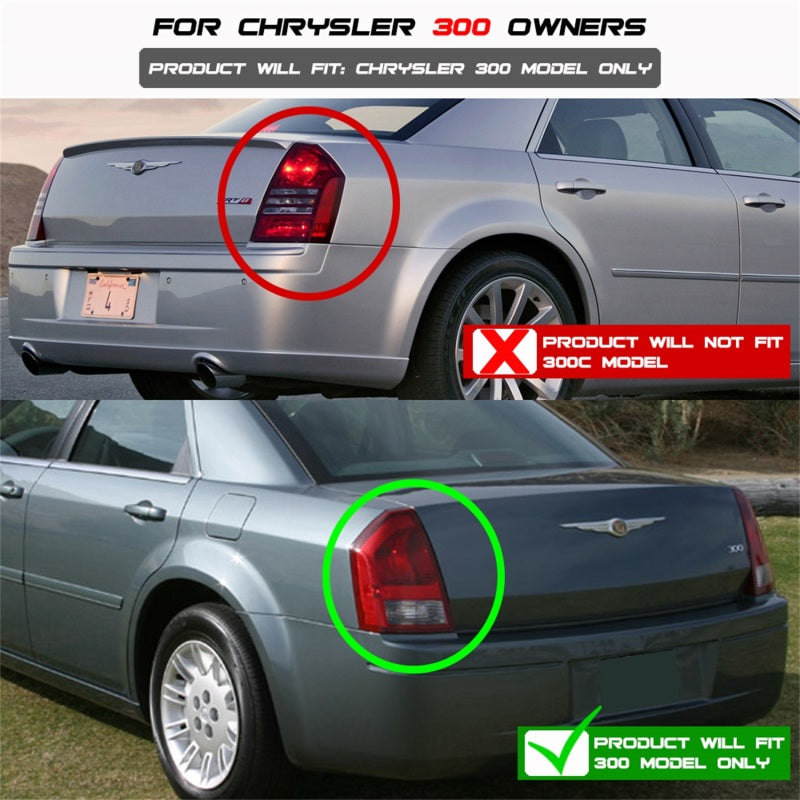 Spyder Chrysler 300 05-07 LED Tail Lights Black ALT-YD-CHR305-LED-BK - Mammoth Racing -