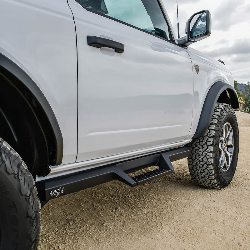 Westin/HDX 2021+ Ford Bronco (2-Door) Drop Nerf Step Bars - Textured Black - Mammoth Racing -