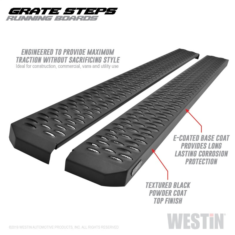 Westin Grate Steps Running Boards 75 in - Textured Black - Mammoth Racing -