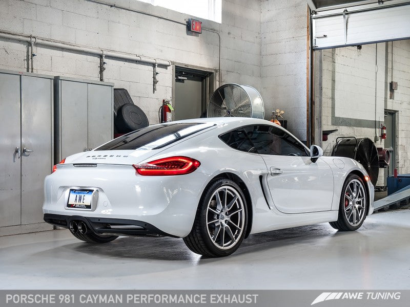 AWE Tuning Porsche 981 Performance Exhaust System - w/Diamond Black Tips - Mammoth Racing -