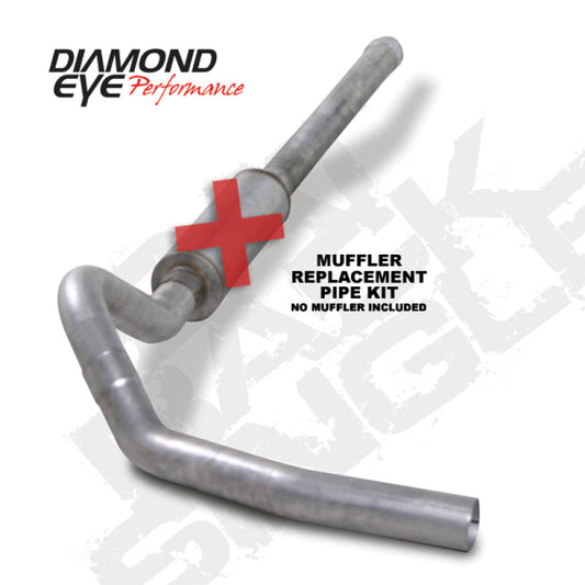 Diamond Eye KIT 4in CB SGL MFLR RPLCMENT PIPE AL CHEVY/GMC 6.6L 2500/3500 2006-2007.5 - Mammoth Racing -