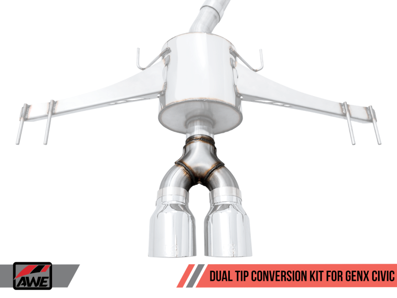 AWE Tuning 17+ Honda Civic SI 1.5L / Type R 2.0L Turbo Triple-to-Dual Tip Conversion Kit - My Store