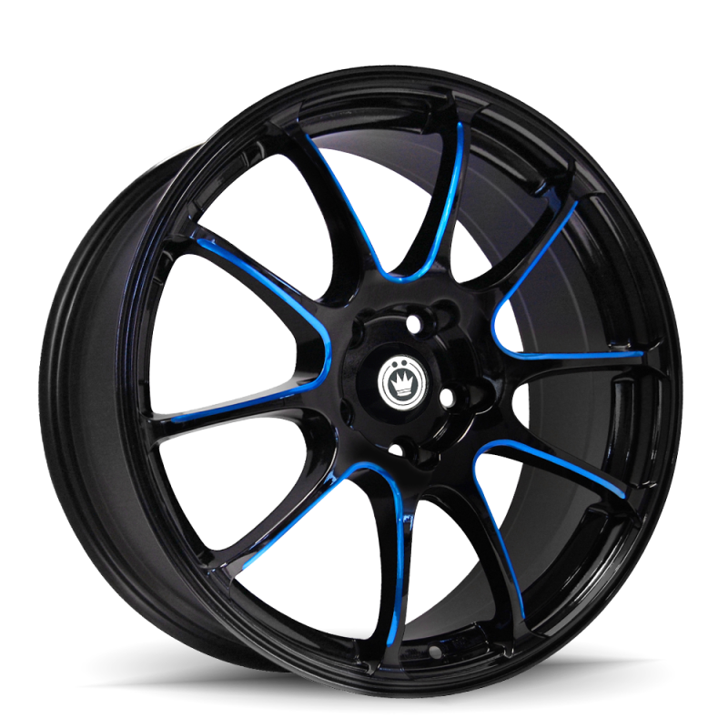 Konig Illusion 18x8 5x114.3 Et45 Black/Ball Cut Blue - Mammoth Racing -