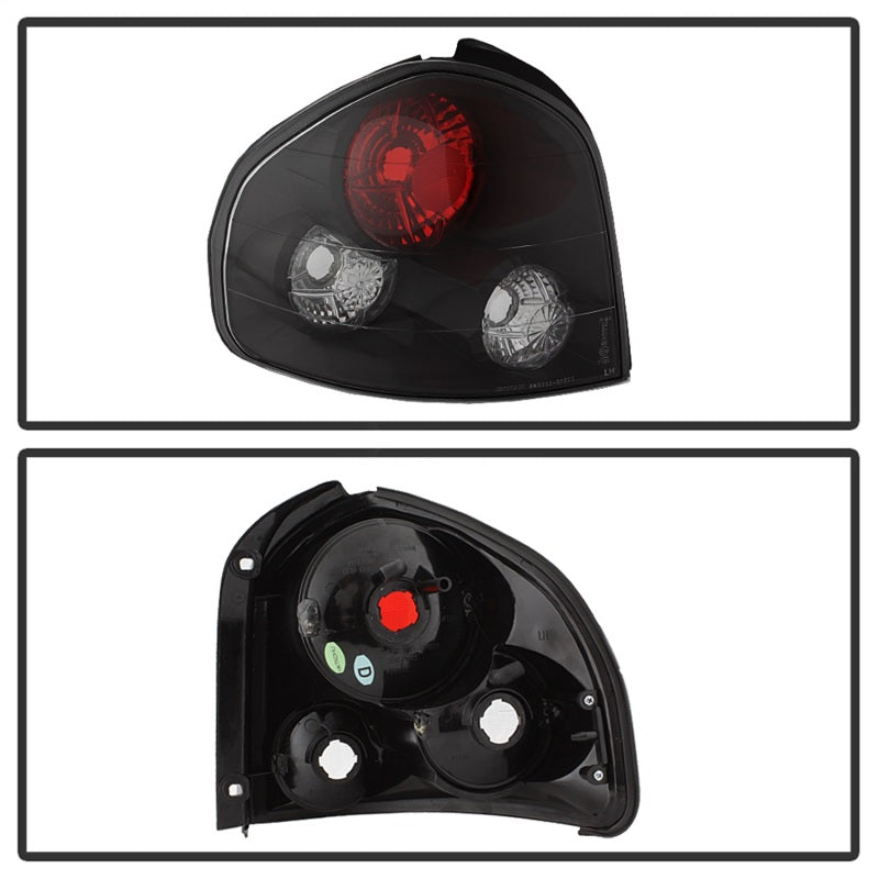Spyder Hyundai Santa Fe 01-06 (01-04 Model use 3 Bulbs only)Euro Tail Lights Blk ALT-YD-HYSF01-BK - Mammoth Racing -