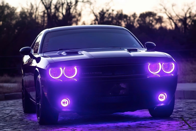 Oracle 08-14 Dodge Challenger Dynamic Surface Mount Headlight/Fog Light Halo Kit COMBO - ColorSHIFT - Mammoth Racing -