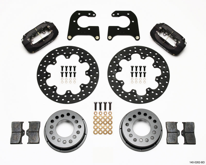 Wilwood Forged Dynalite Rear Drag Kit Drilled Rotor Small Ford 2.66in Offset - Mammoth Racing -