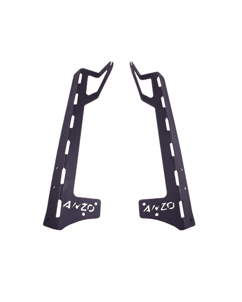 ANZO 2007-2015 Jeep Wrangler LED Bar Windshield Mounting Brackets - Mammoth Racing -