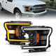 ANZO 18-20 Ford F-150 (w/o Fctry LED) Full LED Proj Headlights w/Light Bar Swtchbk Seq. Black w/Init - My Store