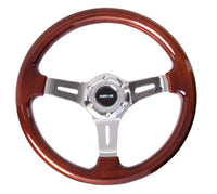 NRG Classic Wood Grain Steering Wheel (330mm) Wood Grain w/Chrome 3-Spoke Center - My Store