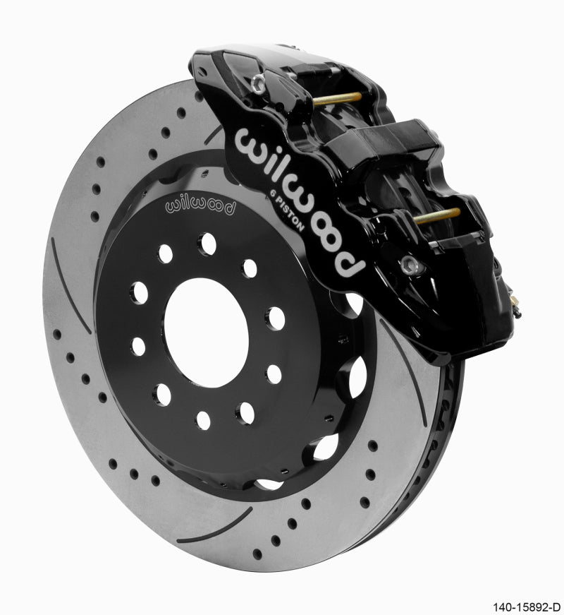 Wilwood Aero6 Front Hat Kit 14.00 Black 2018-Up Jeep JL SRP w/Lines - My Store