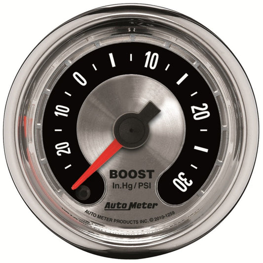 Autometer American Muscle 52mm Full Sweep Electric 30 In Hg.-Vac/30PSI Boost Vacuum Gauge - My Store