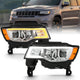 ANZO 2017-2018 Jeep Grand Cherokee Projector Headlights w/ Plank Style Switchback - Chrome w/ Amber - My Store