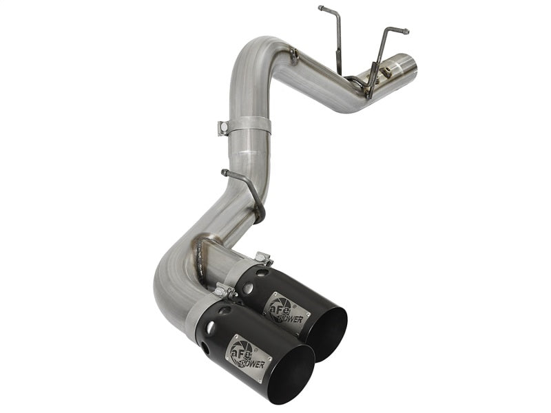 aFe Victory Series 4in 409-SS DPF-Back Exhaust w/ Dual Black Tips 2017 GM Duramax V8-6.6L(td) L5P - Mammoth Racing -