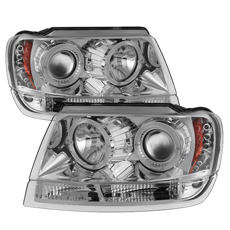 Spyder Jeep Grand Cherokee 99-04 Projector Headlights LED Halo LED Chrm - PRO-YD-JGC99-HL-C - Mammoth Racing -