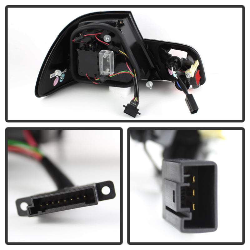 Spyder 04-06 BMW E46 2Dr (Coupe ONLY No Conv.) Lgtbar Styl LED Tail Lghts Blk ALT-YD-BE4604-LBLED-BK - Mammoth Racing -