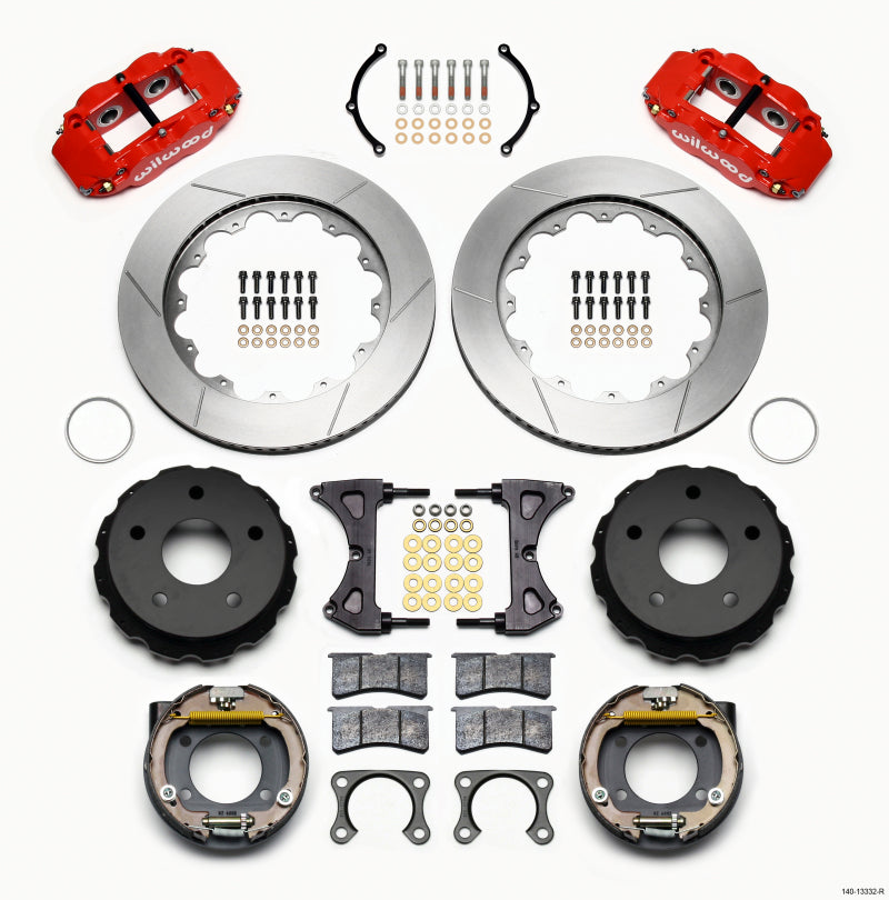 Wilwood Narrow Superlite 4R Rear P-Brk Kit 14.00in Red Small Ford 2.36in Off Bronco 5 x 5.50 - My Store