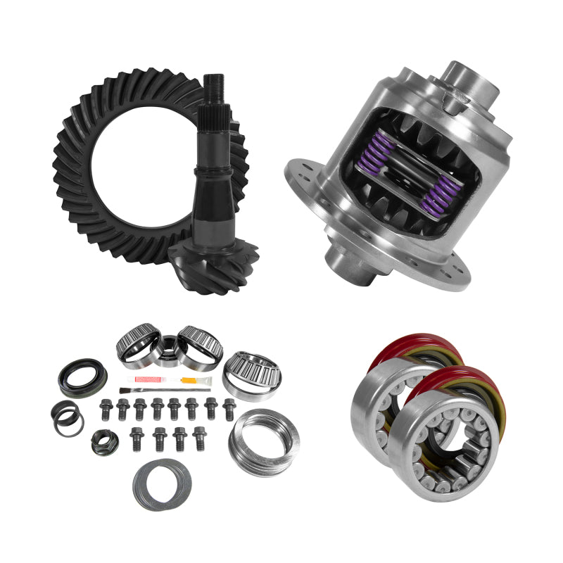 Yukon 9.5in GM 3.73 Rear Ring & Pinion Install Kit 33 Spline Positraction Axle Bearing and Seals - My Store