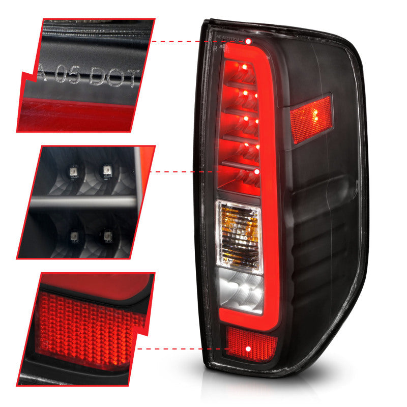 ANZO 2005-2021 Nissan Frontier LED Taillights Black Housing/Clear Lens - Mammoth Racing -