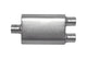 Gibson CFT Superflow Center/Dual Oval Muffler - 4x9x18in/3in Inlet/2.5in Outlet - Stainless - Mammoth Racing -