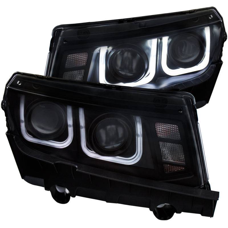 ANZO 2014-2015 Chevrolet Camaro Projector Headlights w/ U-Bar Black - My Store