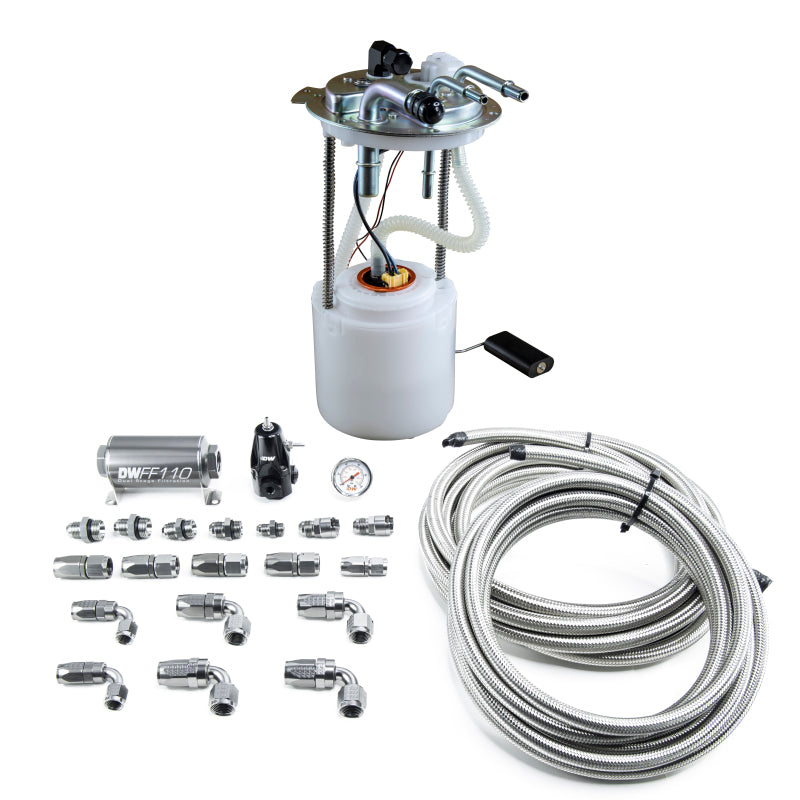DeatschWerks 05-19 Yukon/Tahoe/Suburban DW400 Pump Module and Return SS CPE Plumbing Kit - Mammoth Racing -