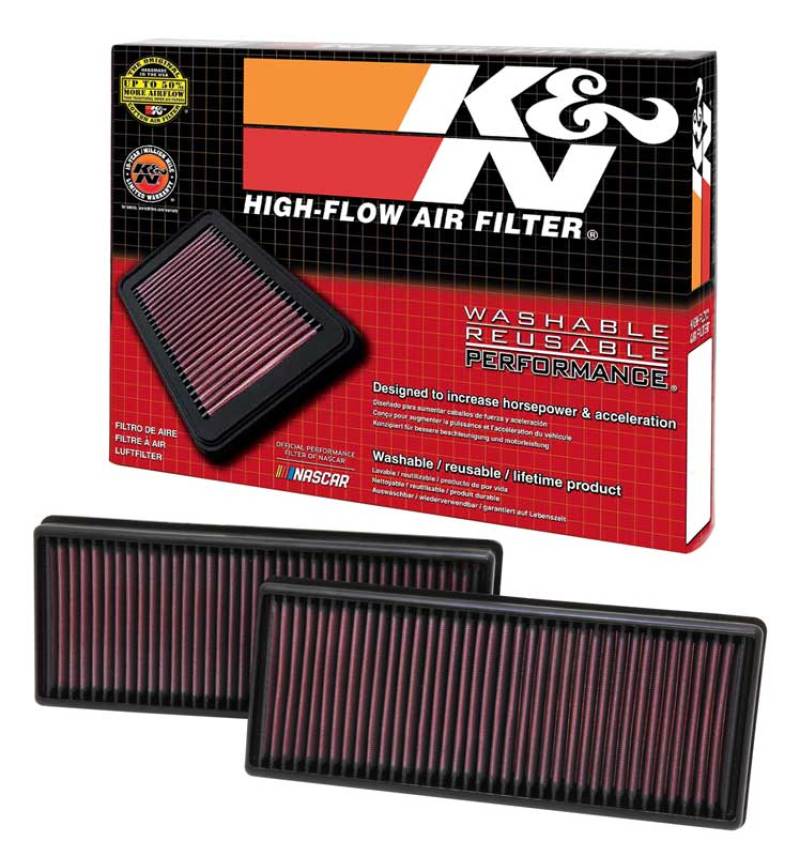 K&N Replacement Air Filter 12.563in O/S Length x 5.25in O/S Width x 1.625in H (Inc 2 Filters) - Mammoth Racing -