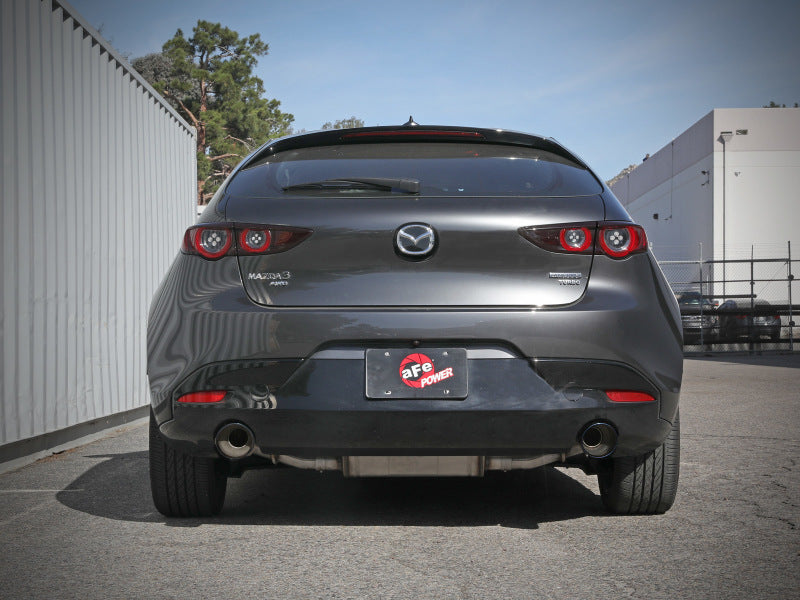 aFe 19-22 Mazda 3 L4 2.5L Takeda 3in to 2-1/2in 304 SS Axle-Back Exhaust w/ Blue Flame Tip - Mammoth Racing -